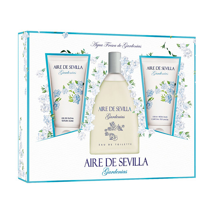 Парфумований набір жіночий Instituto Espanol Aire De Sevilla Gardenias (туалетна вода, 150 мл + крем для тіла, 150 мл + гель для душу, 150 мл)